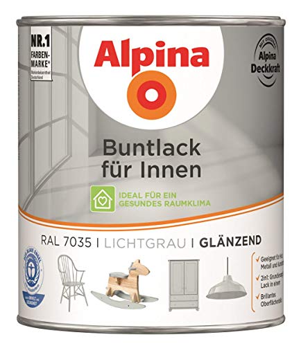 Alpina Buntlack Metalllack 0,75L laubgrün Ral 6002 glänzend Innen von Alpina