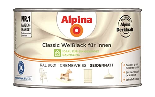 Alpina Classic Weißlack für Innen Cremeweiß 300ml seidenmatt von Alpina