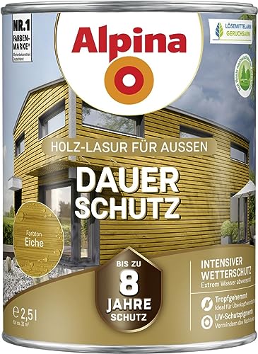 Alpina Dauerschutz Lasur eiche 2,5 Liter von Alpina