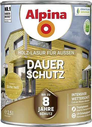 Alpina Dauerschutz Lasur eiche hell 2,5 Liter Alpina Dauerschutz Lasur eiche hell 2,5 Liter von Alpina