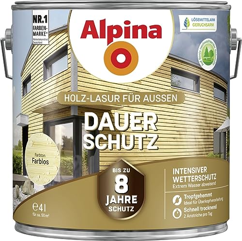 Alpina Dauerschutz Lasur farblos 4 Liter Alpina Dauerschutz Lasur farblos 4 Liter von Alpina