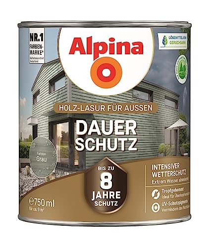 Alpina Dauerschutz Lasur grau 0,75L von Alpina