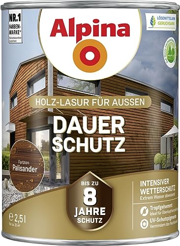 Alpina Dauerschutz Lasur palisander 2,5 Liter von Alpina