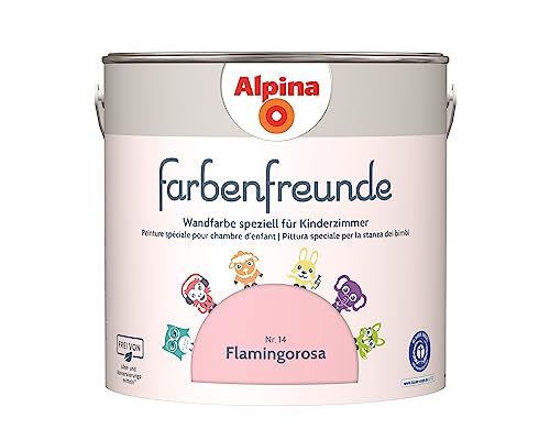 Alpina Farbenfreunde – Nr. 14 Flamingorosa – Wandfarben speziell für Kinderzimmer – frei von konservierungs- und lösemittelfrei – für ein gesundes und behagliches Raumklima – 2,5L von Alpina
