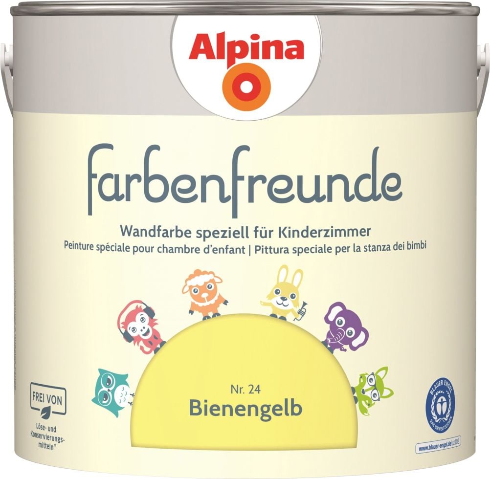 Alpina Farbenfreunde Wandfarbe Nr. 24 bienengelb 2,5 L matt Alpina Farbenfreunde Wandfarbe Nr. 24 bienengelb 2,5 L matt von Alpina