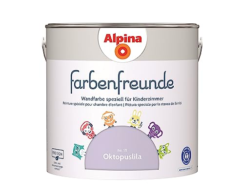 Alpina Farbenfreunde – Nr. 18 Oktopuslila – Wandfarben speziell für Kinderzimmer – frei von konservierungs- und lösemittelfrei – für ein gesundes und behagliches Raumklima – 2,5L von Alpina