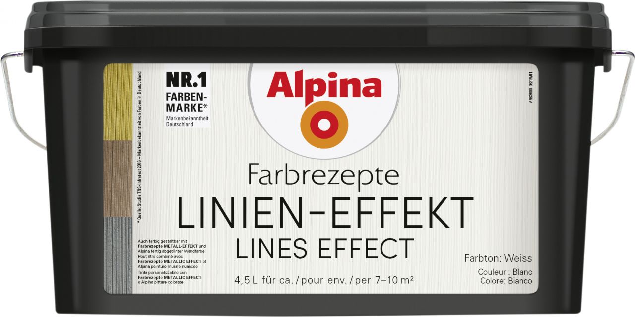 Alpina Farbrezepte Linien Effekt 4,5 L weiß von Alpina