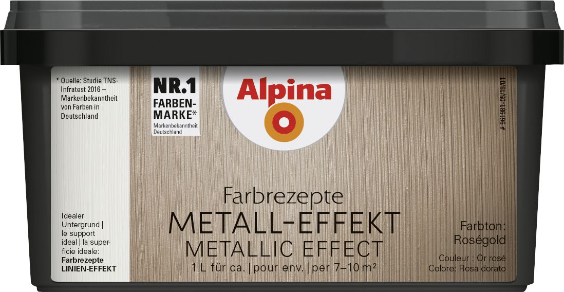 Alpina Farbrezepte Metalleffektlasur 1 L rosegold von Alpina