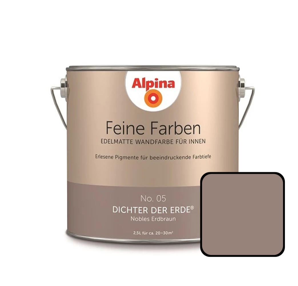 Alpina Feine Farben No. 05 Dichter der Erde 2,5 L nobles erdbraun edelmatt von Alpina