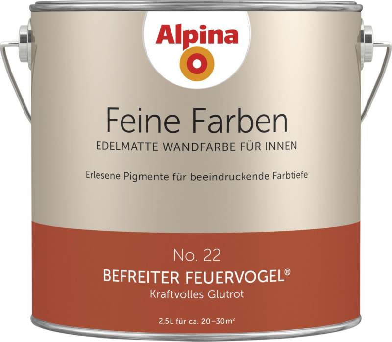 Alpina Feine Farben No. 22 Befreiter Feuervogel 2,5 L kraftvolles glutrot edelmatt Alpina Feine Farben No. 22 Befreiter Feuervogel 2,5 L kraftvolles glutrot edelmatt von Alpina