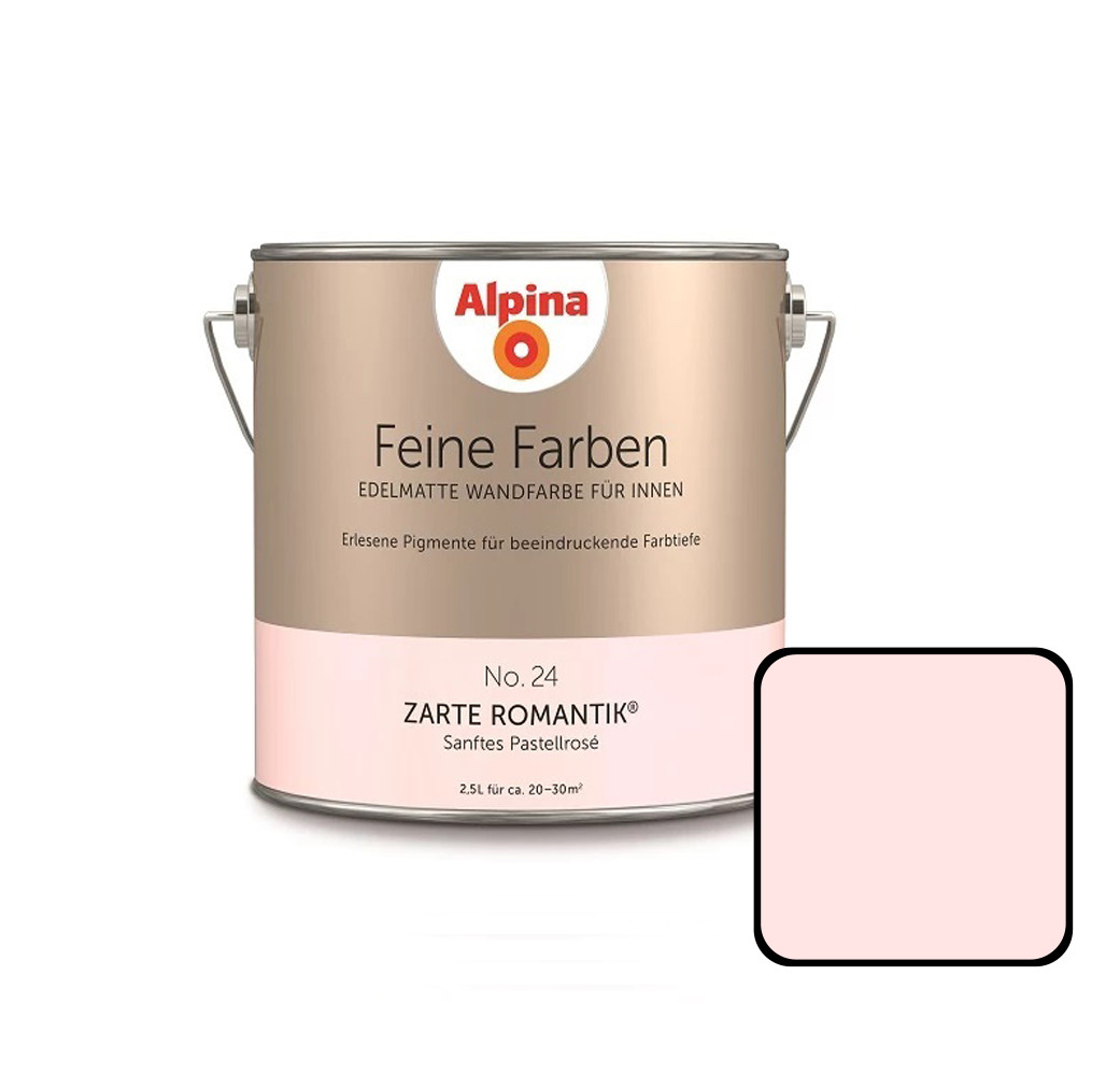 Alpina Feine Farben No. 24 Zarte Romantik 2,5 L sanftes pastellrosé edelmatt von Alpina