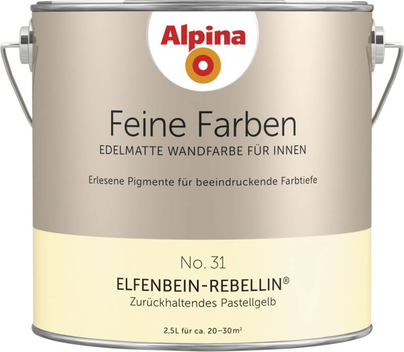 Alpina Feine Farben No. 31 Elfenbein-Rebellin 2,5 L zurückhaltendes pastellgelb edelmatt von Alpina