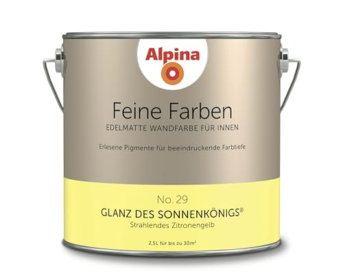 Alpina 2,5 L. Feine Farben, Farbwahl, Edelmatte Wandfarbe für Innen (No.29 Glanz des Sonnenkönigs - von Alpina