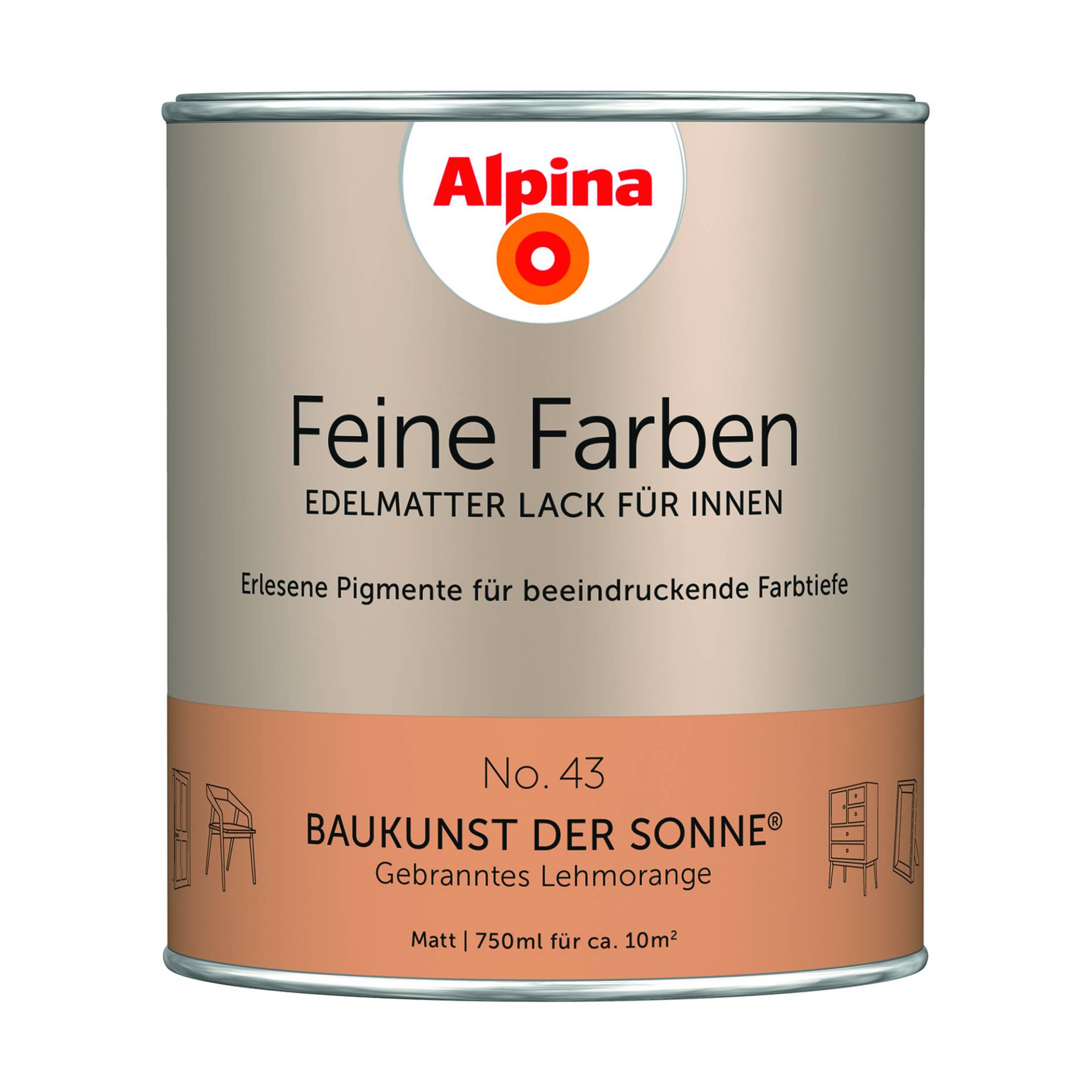 Alpina Feine Farben 'Baukunst der Sonne' orange matt 750 ml von Alpina