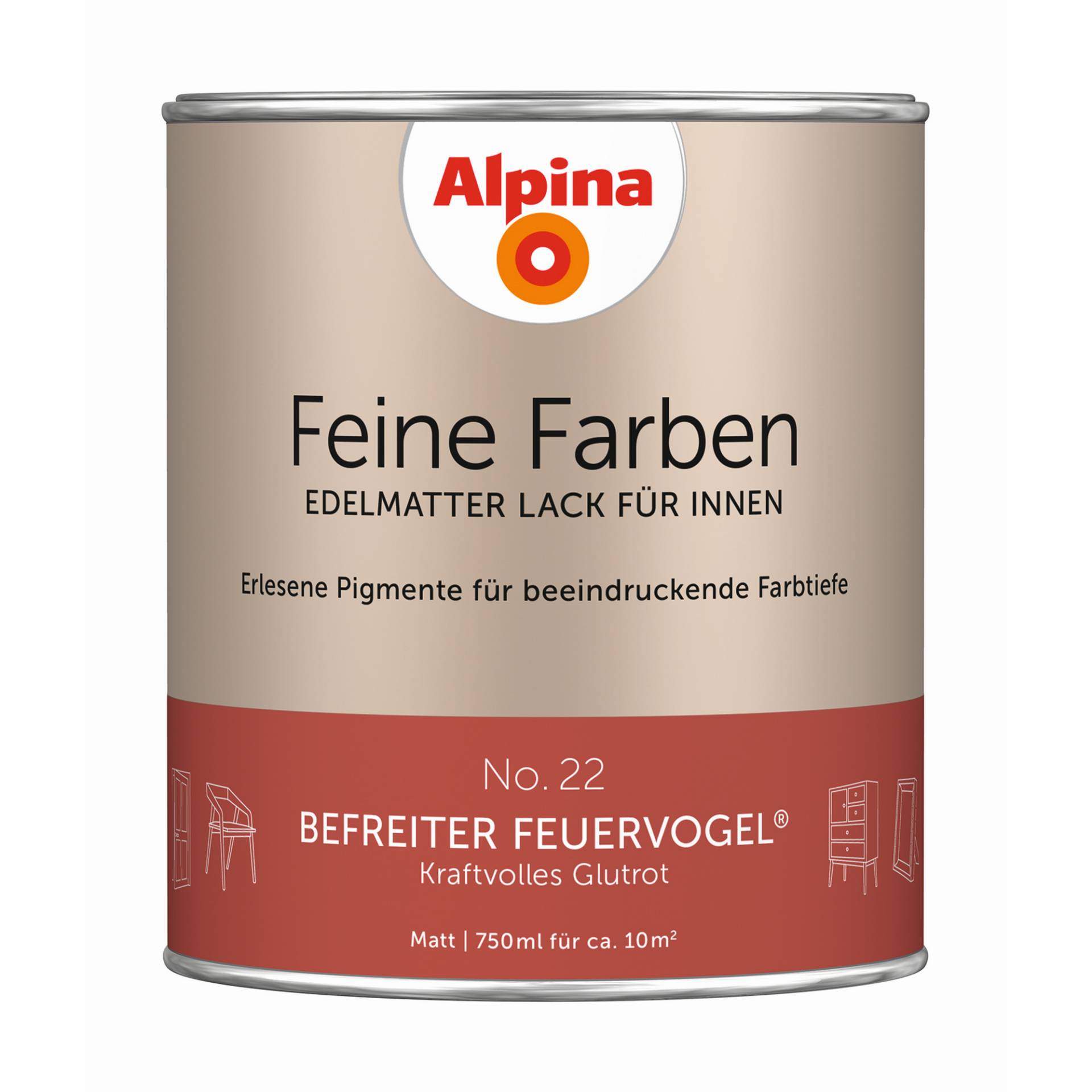 Alpina Feine Farben 'Befreiter Feuervogel' rostrot matt 750 ml Alpina Feine Farben 'Befreiter Feuervogel' rostrot matt 750 ml von Alpina