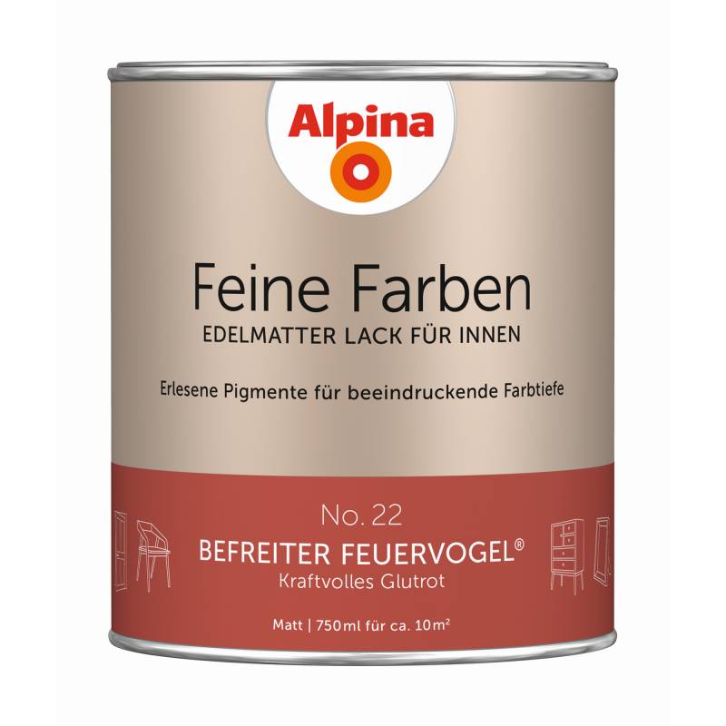 Alpina Feine Farben 'Befreiter Feuervogel' rostrot matt 750 ml von Alpina