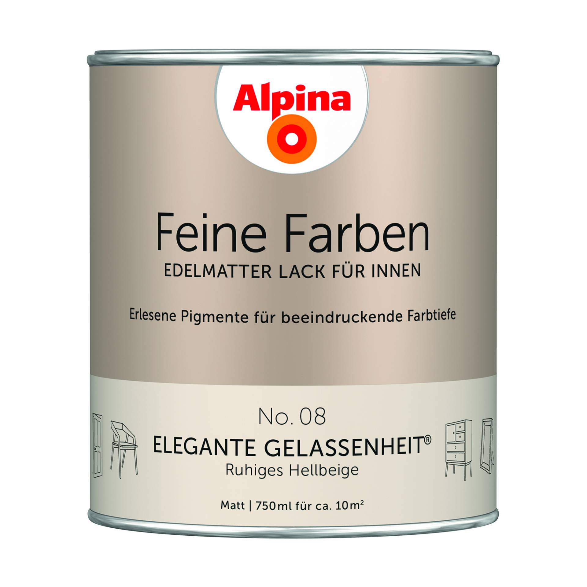 Alpina Feine Farben 'Elegante Gelassenheit' hellbeige matt 750 ml von Alpina