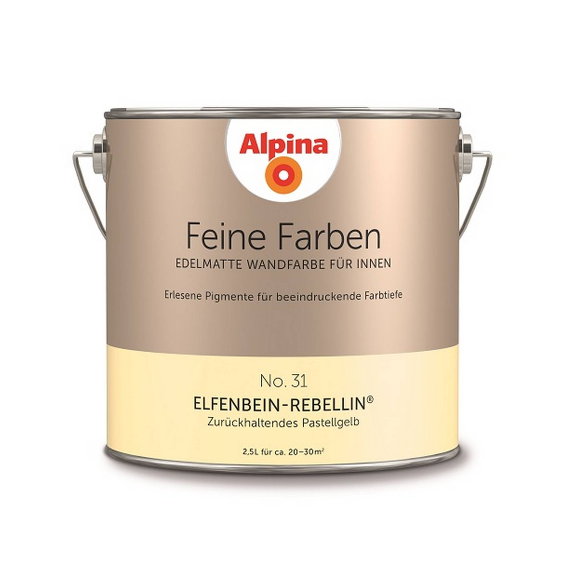 Alpina Feine Farben 'Elfenbein Rebellin' pastellgelb matt 2,5 l von Alpina