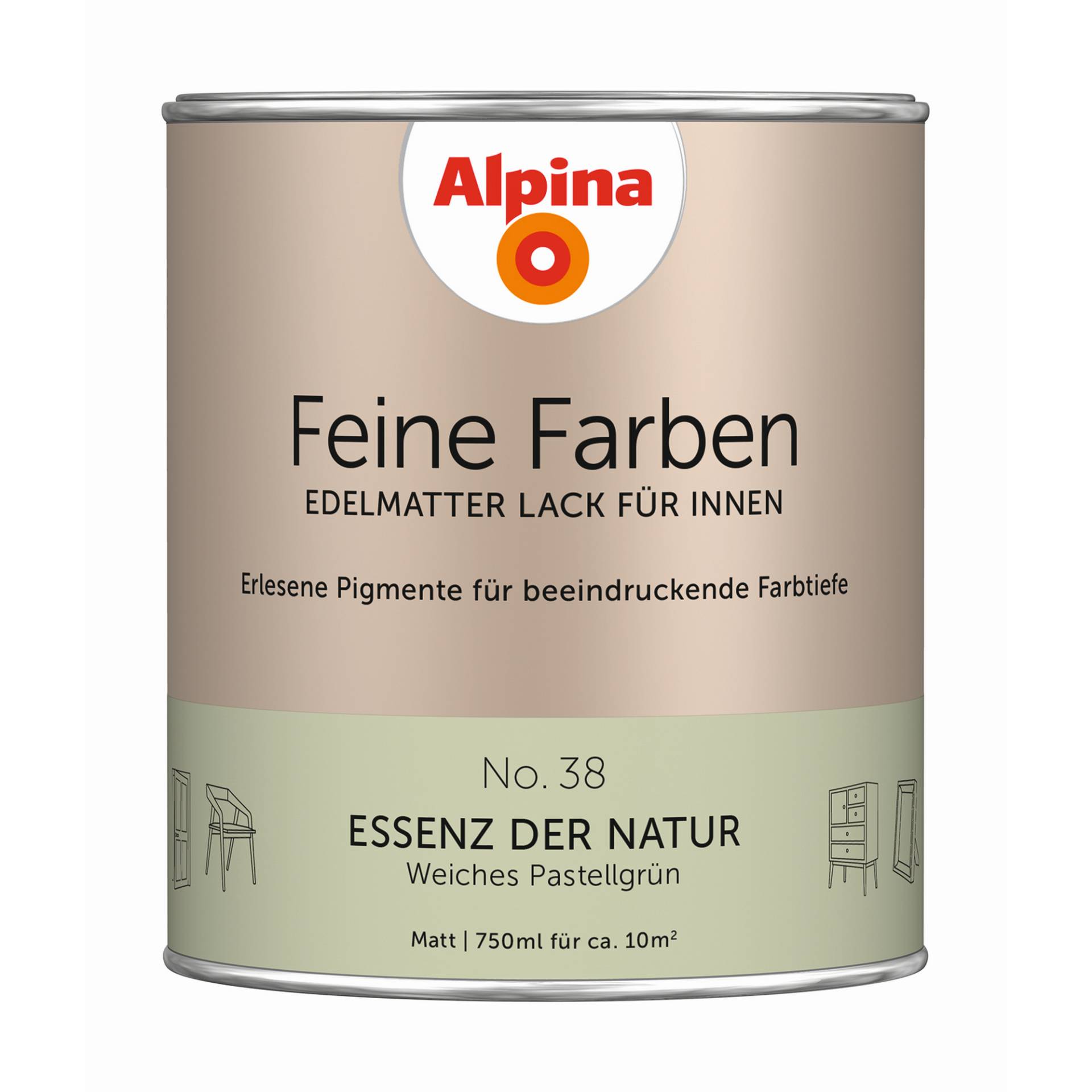 Alpina Feine Farben 'Essenz der Natur' pastellgrün matt 750 ml Alpina Feine Farben 'Essenz der Natur' pastellgrün matt 750 ml von Alpina