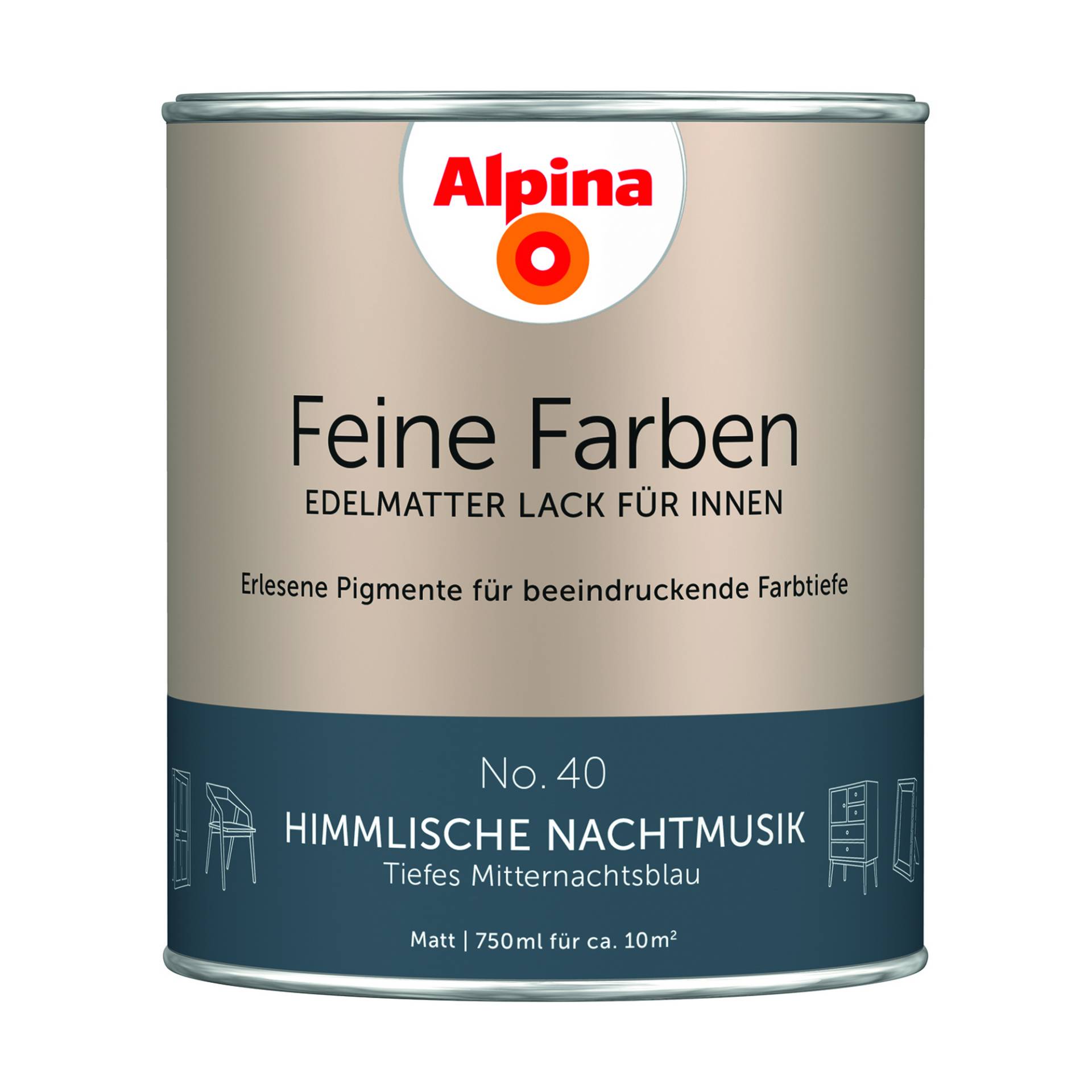 Alpina Feine Farben 'Himmlische Nachtmusik' mitternachtsblau matt 750 ml von Alpina