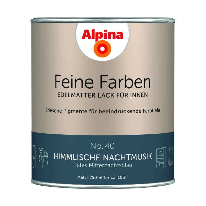 Alpina Feine Farben 'Himmlische Nachtmusik' mitternachtsblau matt 750 ml von Alpina