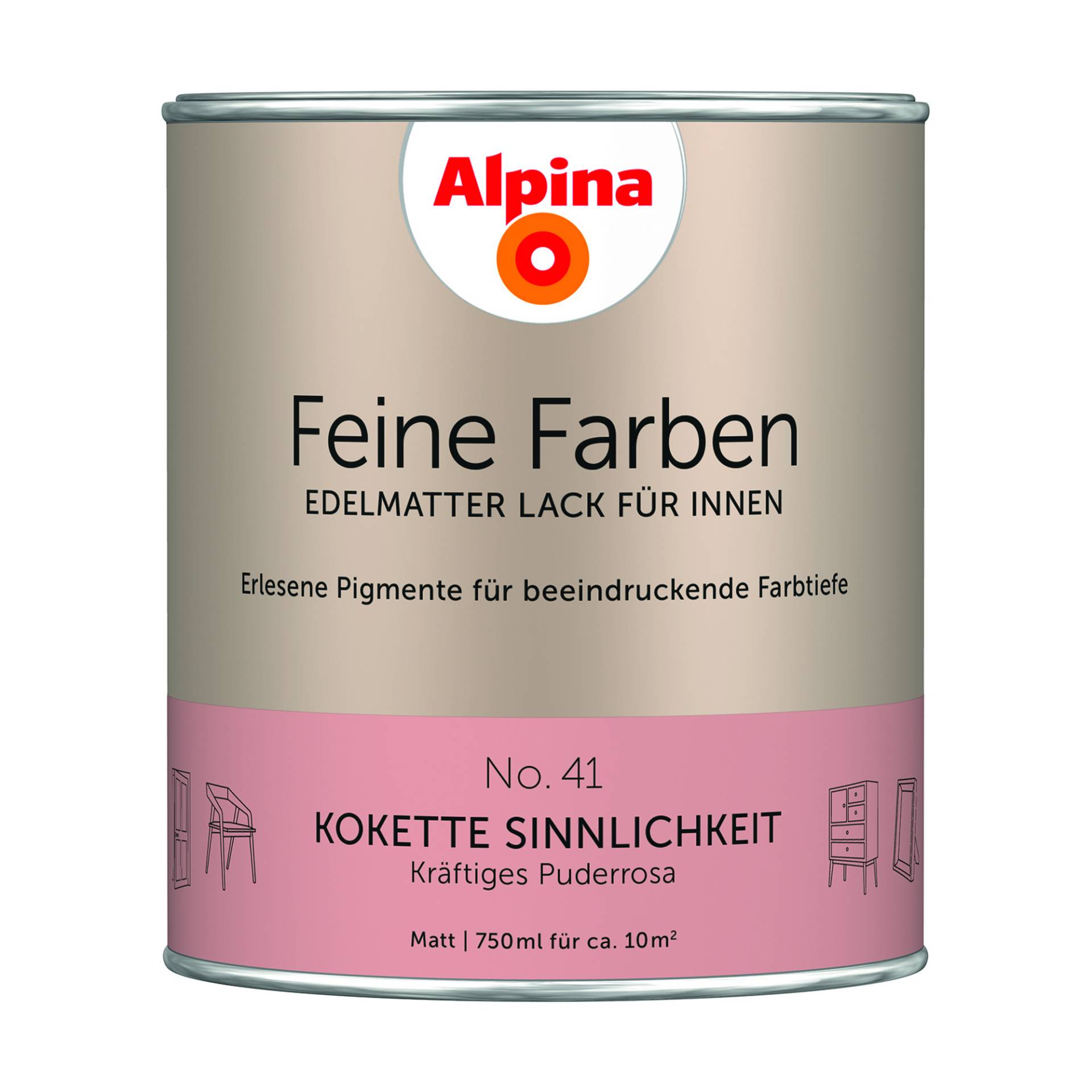 Alpina Feine Farben 'Kokette Sinnlichkeit' rosa matt 750 ml von Alpina