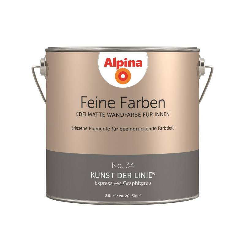 Alpina Feine Farben 'Kunst der Linie' graphitfarben seidenmatt 2,5 l von Alpina