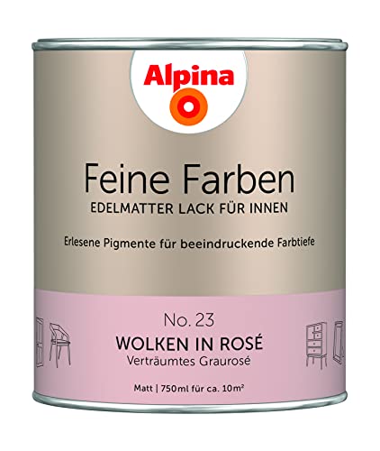 Alpina Feine Farben Lack No. 23 Wolken in Rosé edelmatt 750ml - Verträumtes Graurosé von Alpina