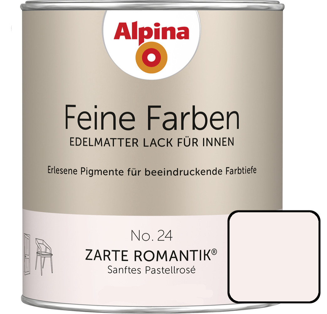 Alpina Feine Farben Lack No. 24 Zarte Romantik  pastellrosé edelmatt 750 ml von Alpina