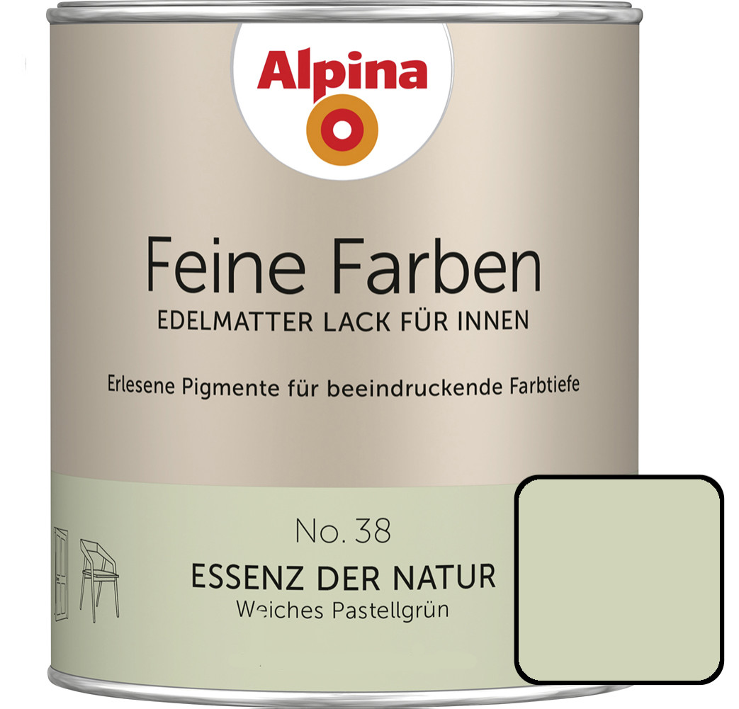 Alpina Feine Farben Lack No. 38 Essenz der Natur  pastellgrün edelmatt 750 ml von Alpina