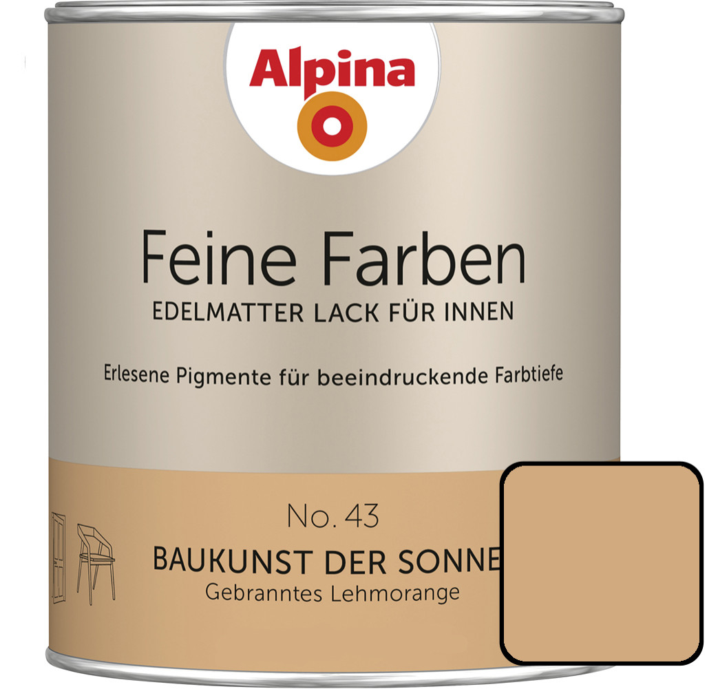 Alpina Feine Farben Lack No. 43 Baukunst der Sonne  lehmorange edelmatt 750 ml von Alpina