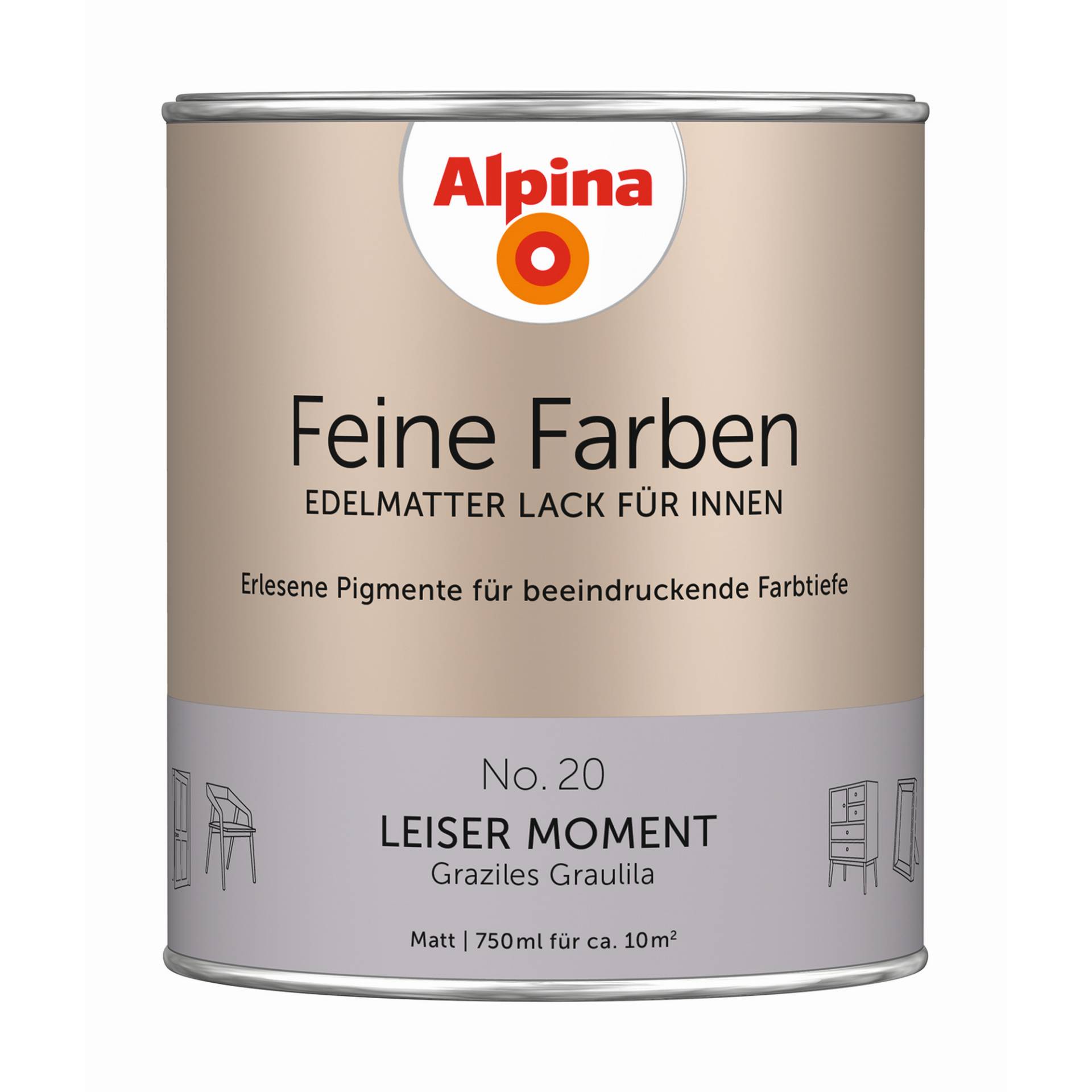 Alpina Feine Farben 'Leiser Moment' fliederfarben matt 750 ml Alpina Feine Farben 'Leiser Moment' fliederfarben matt 750 ml von Alpina