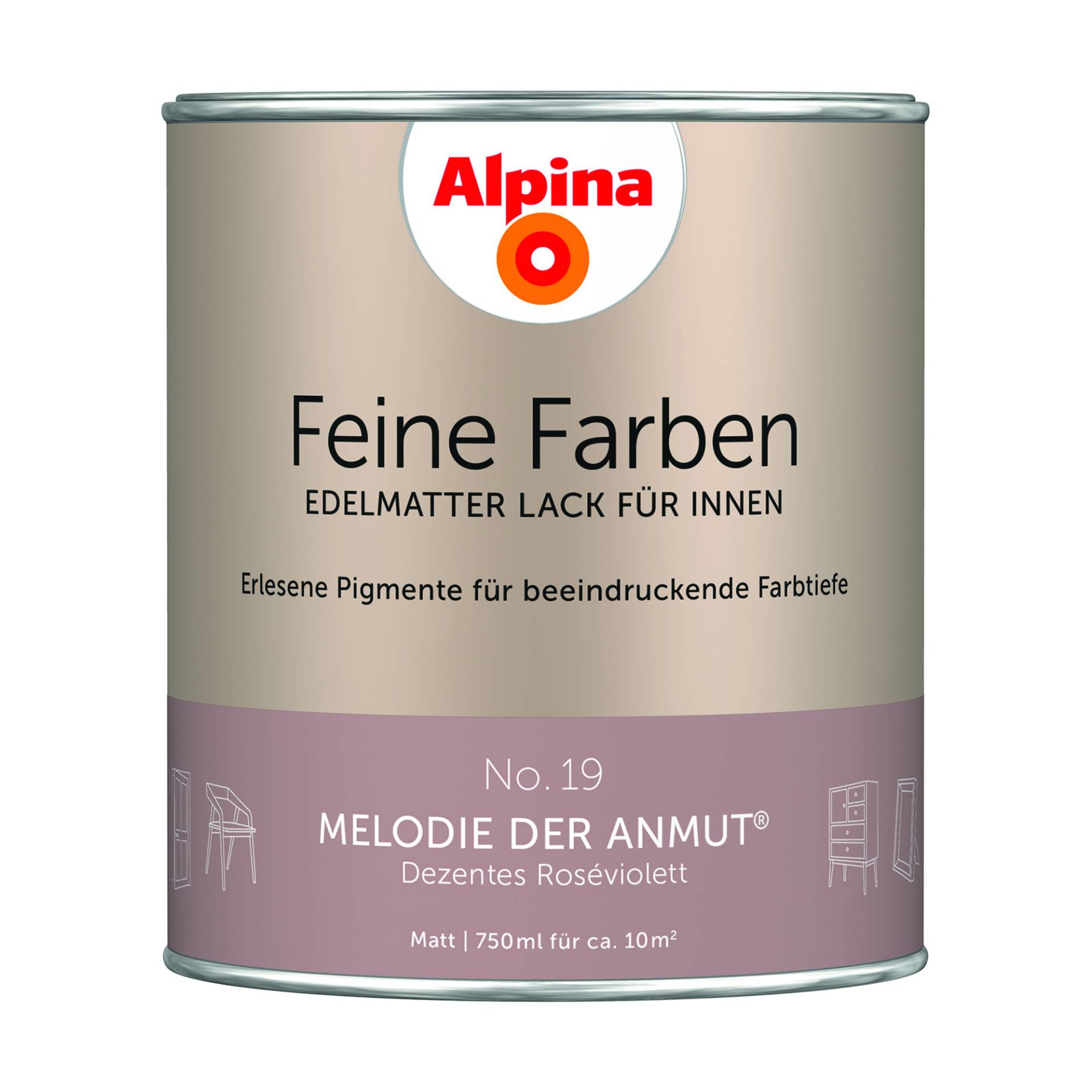 Alpina Feine Farben 'Melodie der Anmut' altrosa matt 750 ml von Alpina