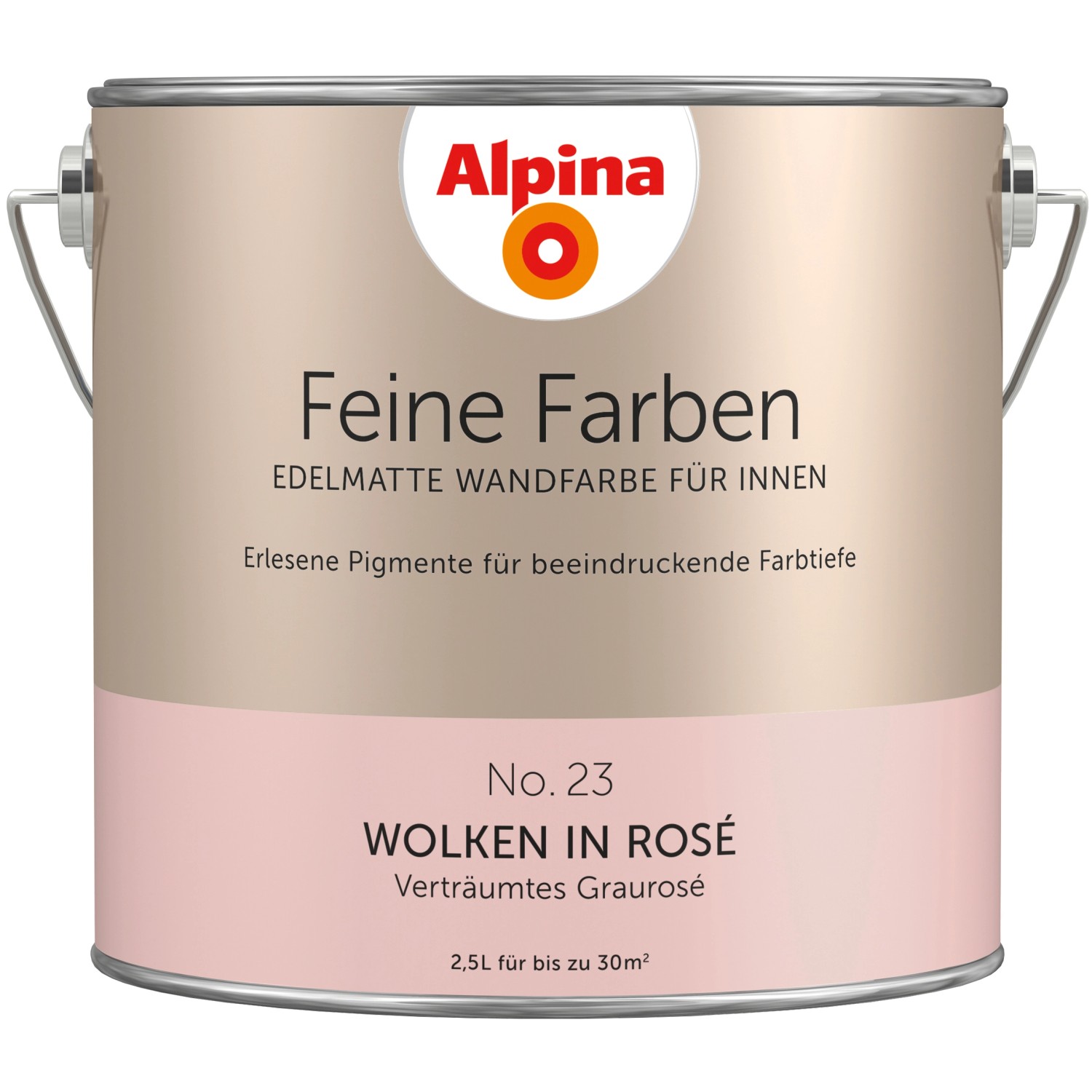 Alpina Feine Farben No. 23 Wolken in Rose® Grau-Rose edelmatt 2,5 l von Alpina