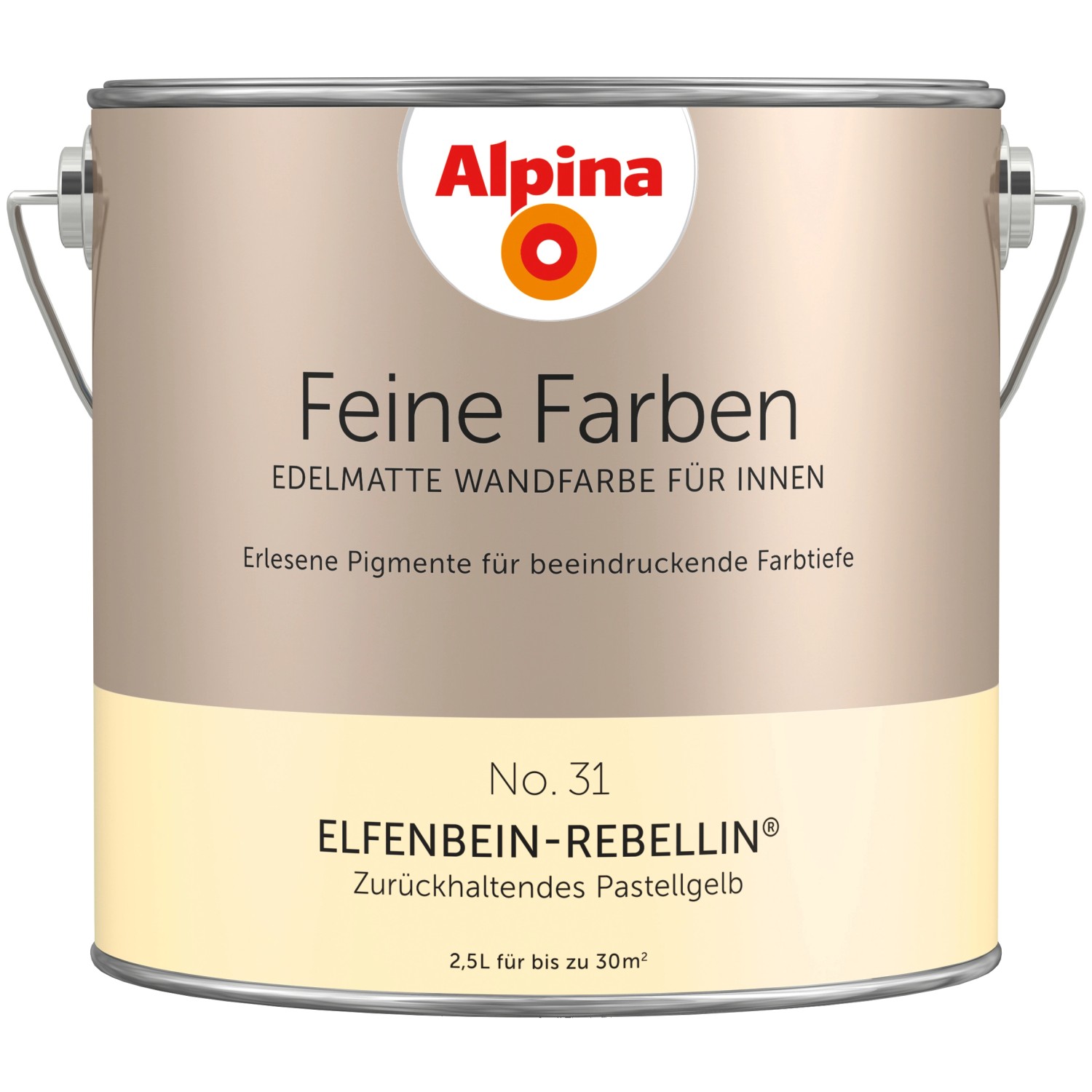 Alpina Feine Farben No. 31 Elfenbein-Rebellin® Pastellgelb edelmatt 2,5 l von Alpina