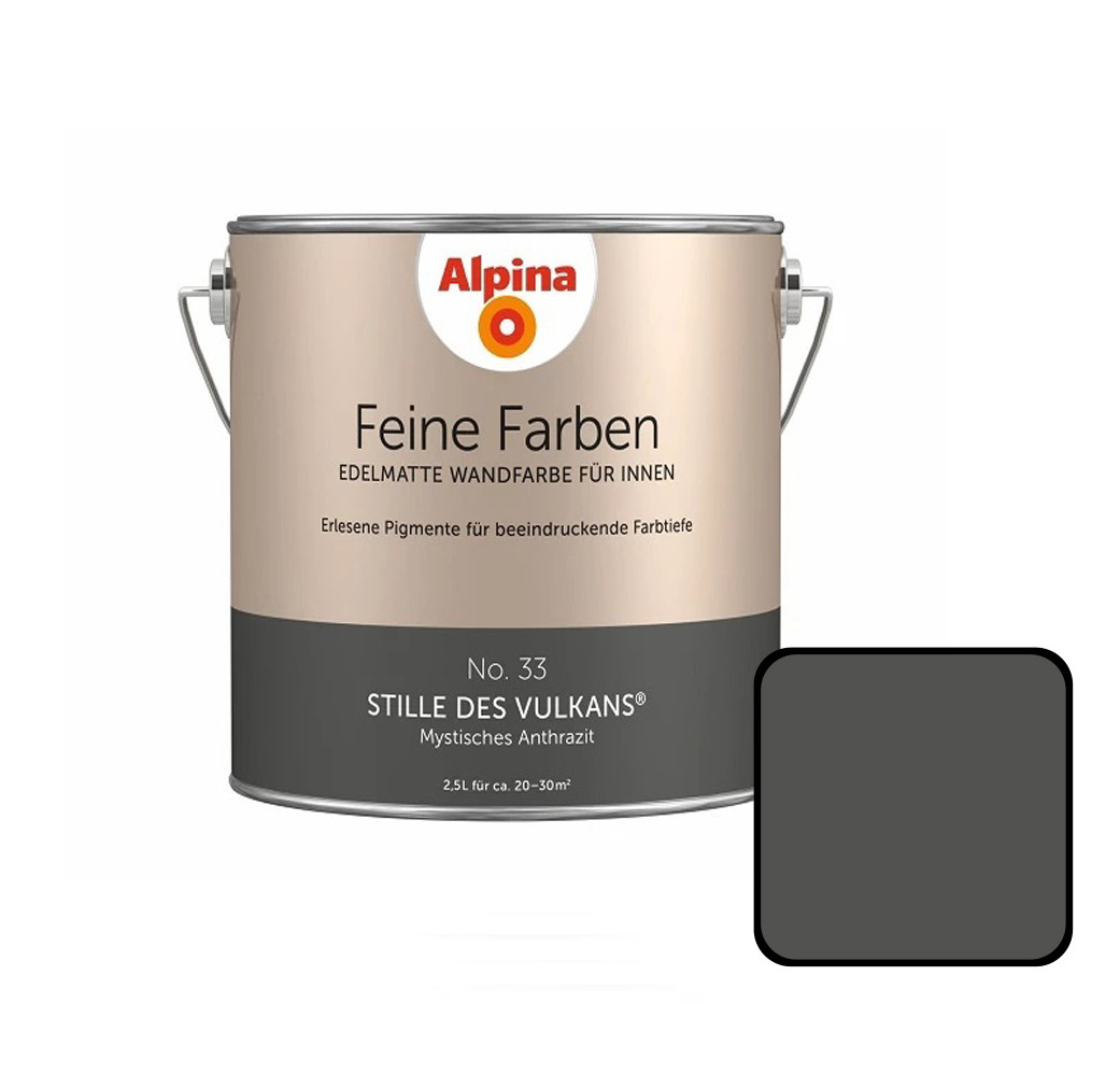 Alpina Feine Farben No. 33 Stille des Vulkans 2,5 L mystisches anthrazit edelmatt von Alpina