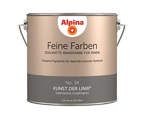 Alpina Feine Farben No. 34 Kunst der Linie® edelmatt 2,5 Liter - Expressives Graphitgrau von Alpina