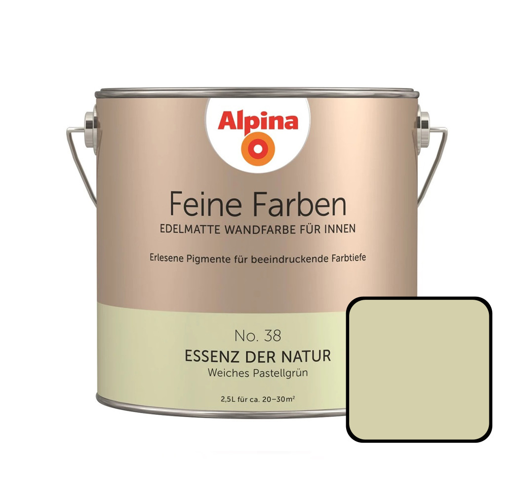 Alpina Feine Farben No. 38 Essenz der Natur 2,5 L weiches pastellgrün edelmatt von Alpina