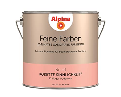 Alpina Feine Farben No. 41 Kokette Sinnlichkeit® edelmatt 2,5 Liter - Kräftiges Puderrosa von Alpina