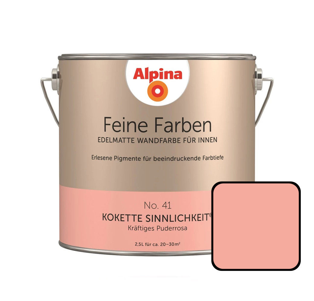 Alpina Feine Farben No. 41 Kokette Sinnlichkeit 2,5 L kräftiges puderrosa edelmatt von Alpina