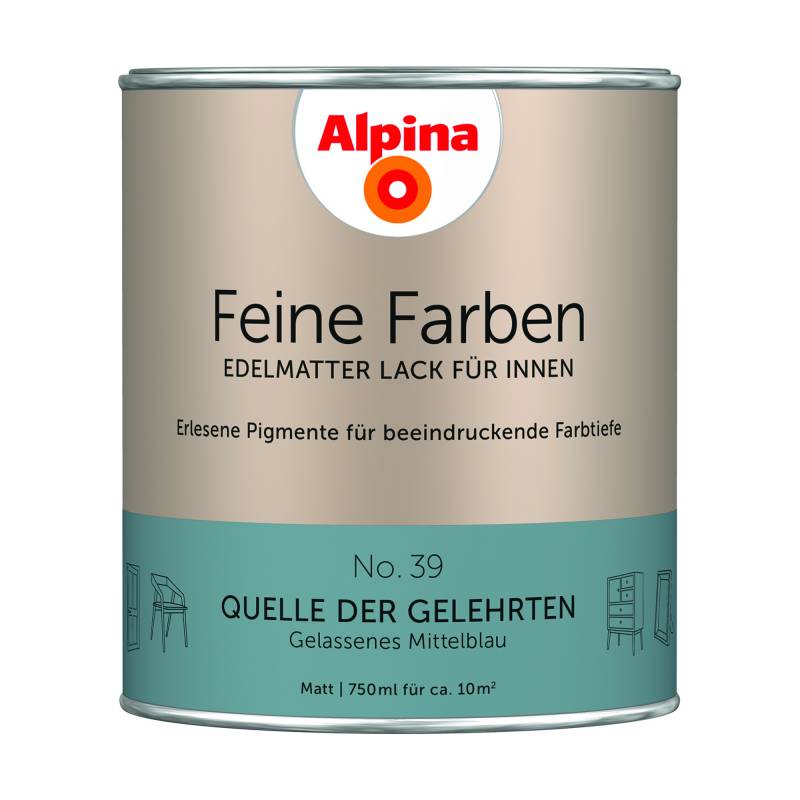 Alpina Feine Farben 'Quelle der Gelehrten' mittelblau matt 750 ml von Alpina