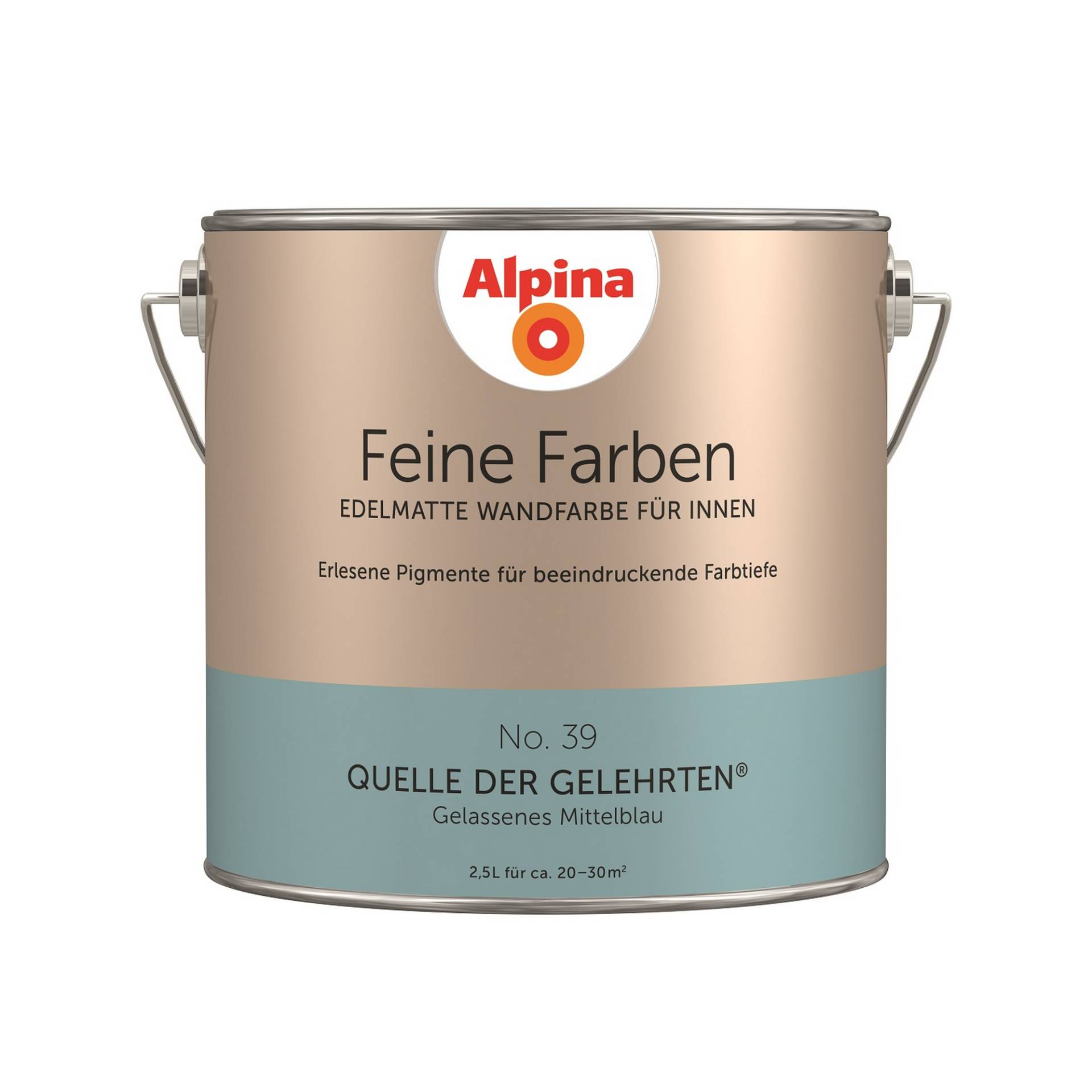 Alpina Feine Farben 'Quelle der Gelehrten' mittelblau seidenmatt 2,5 l von Alpina