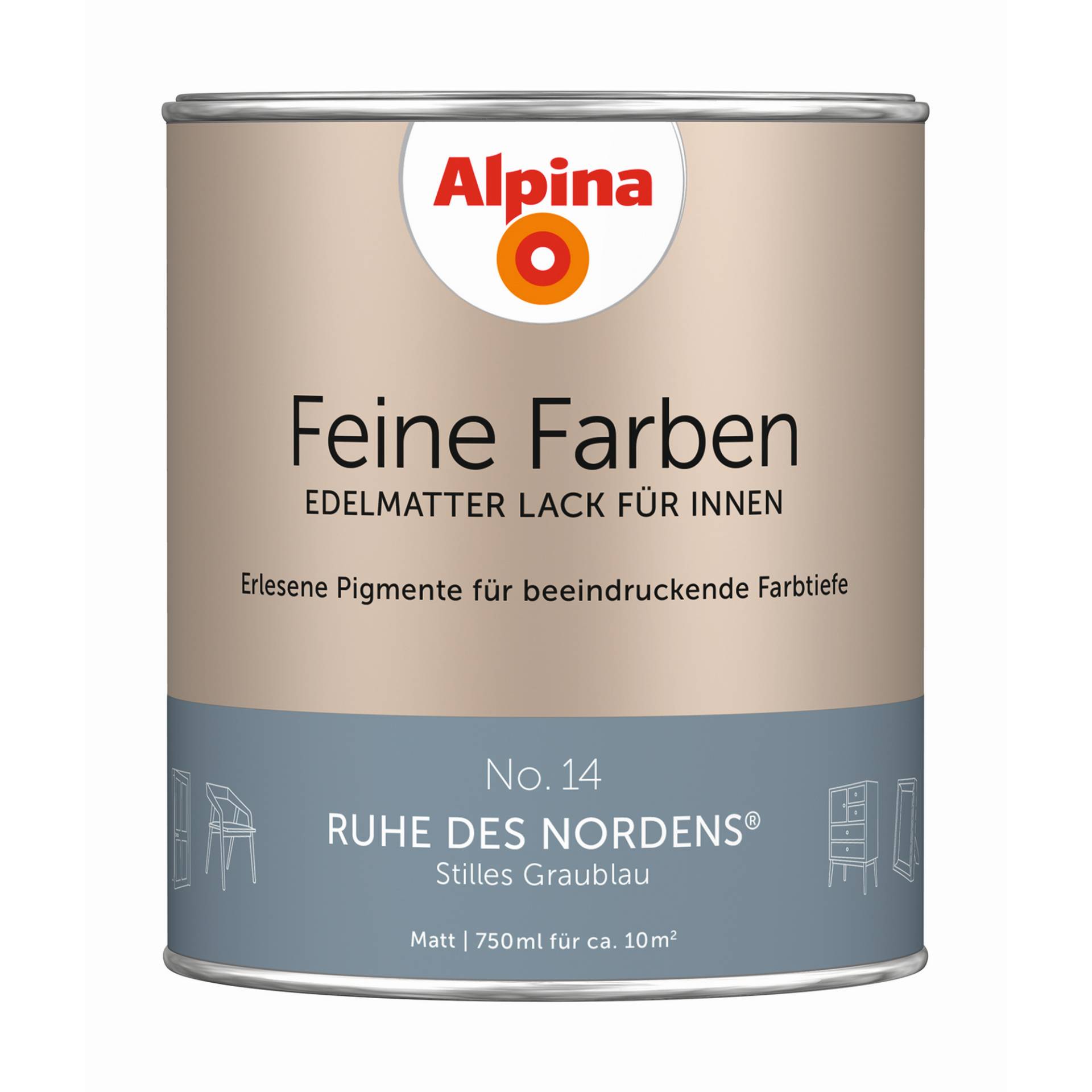 Alpina Feine Farben 'Ruhe des Nordens' graublau matt 750 ml Alpina Feine Farben 'Ruhe des Nordens' graublau matt 750 ml von Alpina