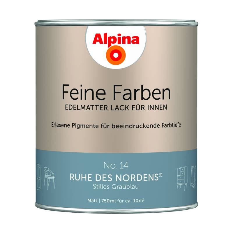 Alpina Feine Farben 'Ruhe des Nordens' graublau matt 750 ml von Alpina