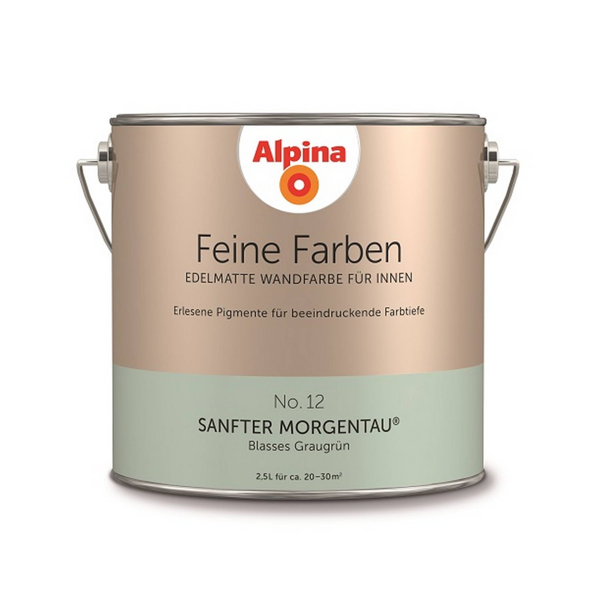 Alpina Feine Farben 'Sanfter Morgentau' graugrün matt 2,5 l von Alpina