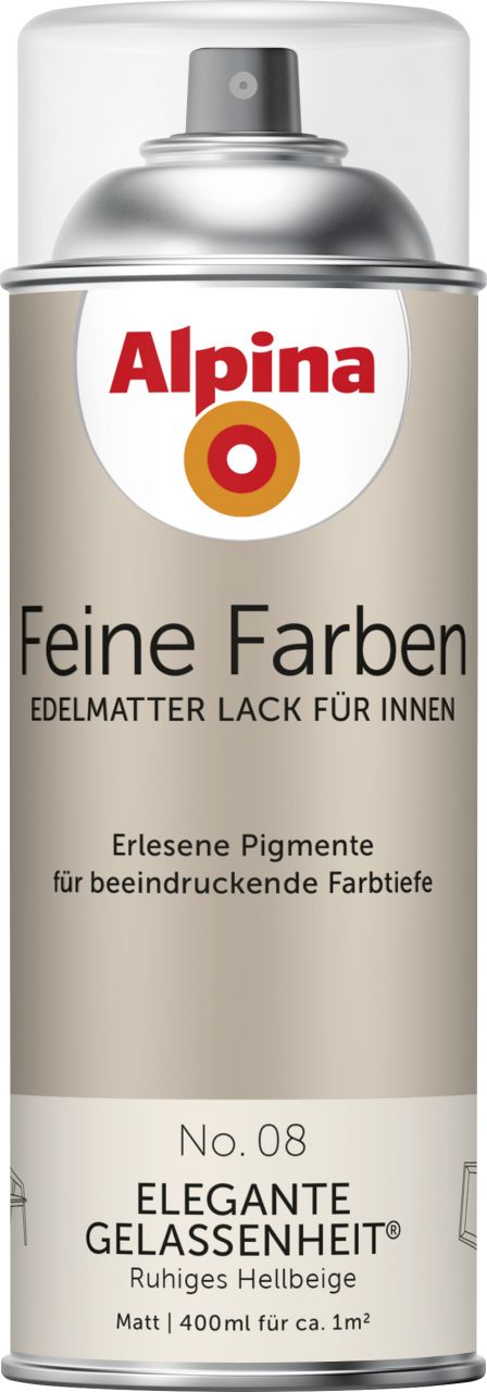Alpina Feine Farben Sprühlack No. 08 Elegante Gelassenheit  hellbeige edelmatt 400 ml von Alpina