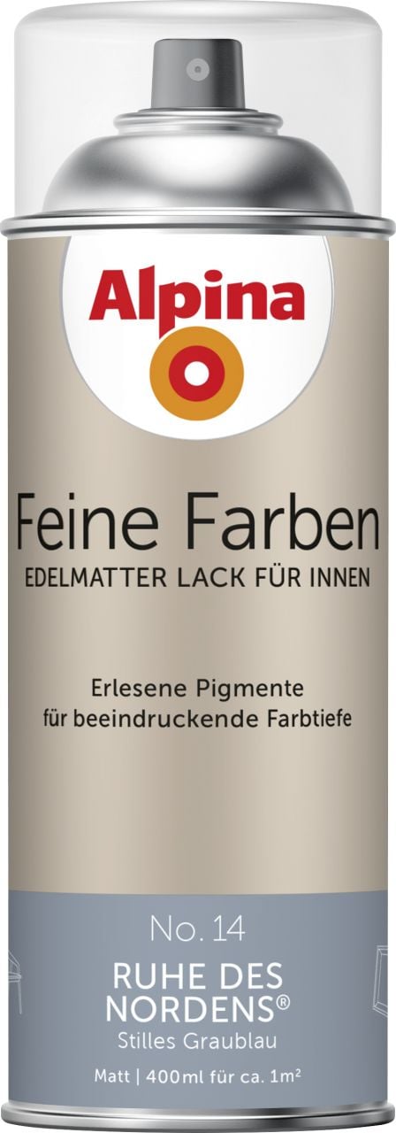 Alpina Feine Farben Sprühlack No. 14 Ruhe des Nordens  graublau edelmatt 400 ml von Alpina