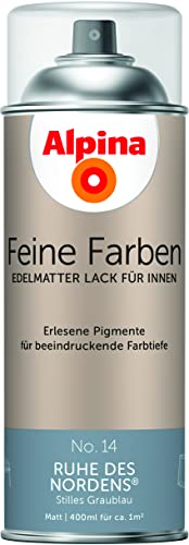 Alpina Feine Farben Sprühlacke – No. 14 Ruhe des Nordens – edelmatter Sprühlack für innen – für eine beeindruckende Farbtiefe – geruchsarm & schnelltrocknend – 400ml von Alpina