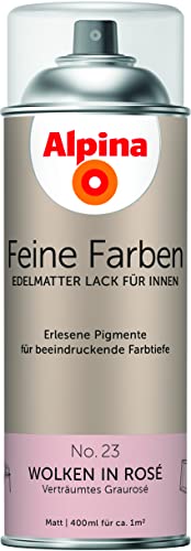 Alpina Feine Farben Sprühlacke – No. 23 Wolken in Rosé – edelmatter Sprühlack für innen – für eine beeindruckende Farbtiefe – geruchsarm & schnelltrocknend – 400ml von Alpina