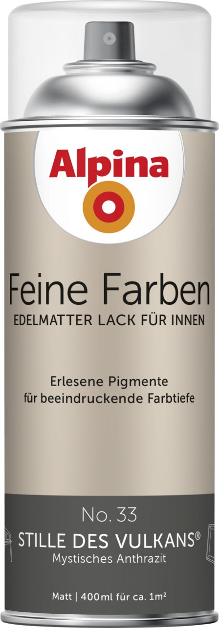 Alpina Feine Farben Sprühlack No. 33 Stille des Vulkans  anthrazit edelmatt 400 ml von Alpina